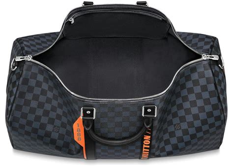 louis vuitton keepall bandouliere damier cobalt race 55 blue orange